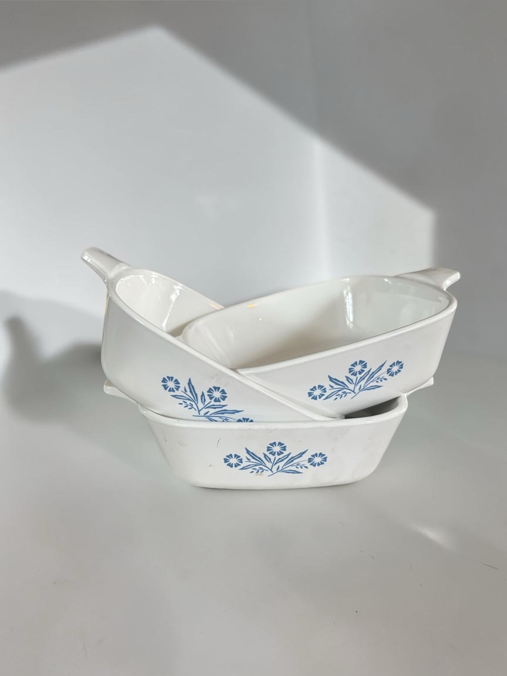 Vintage Corning Ware Blue Cornflower 1.5 Cup Casserole Set of 3
